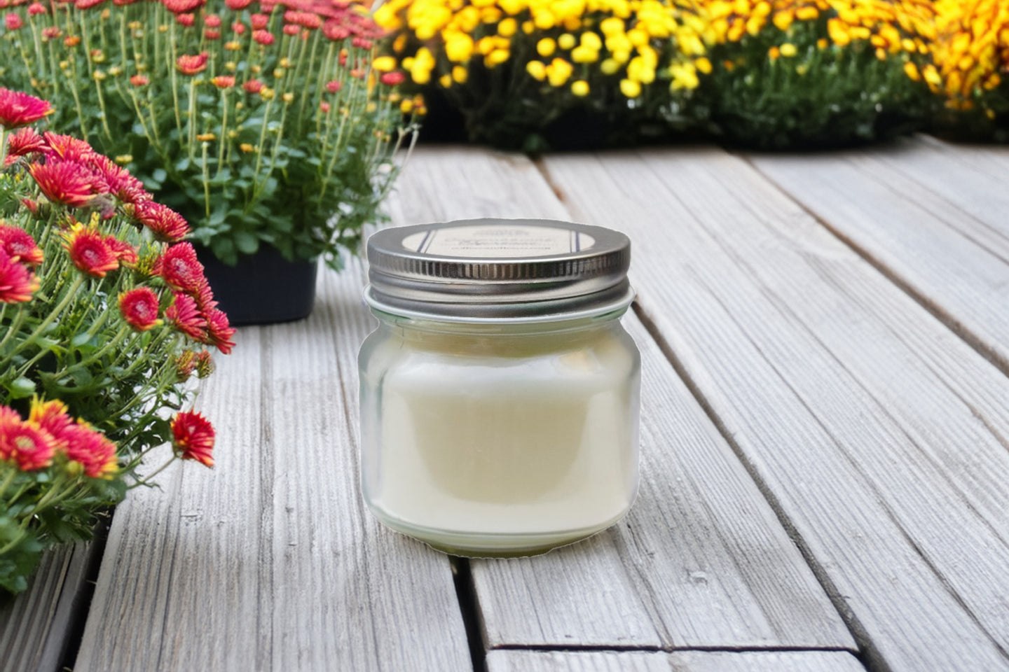 Blooming Mums Mason Jar Candle