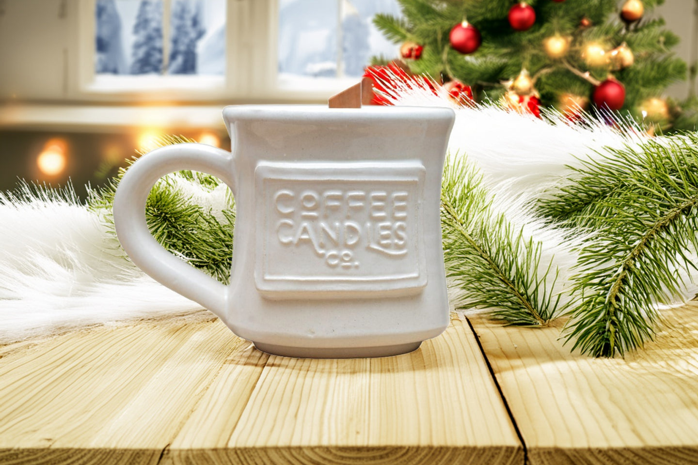 Christmas Tree Coffee Mug Candle