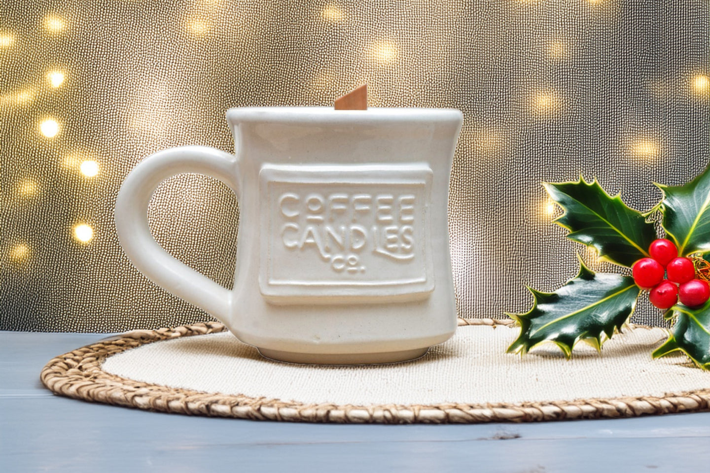 Hollyberry Coffee Mug Candle