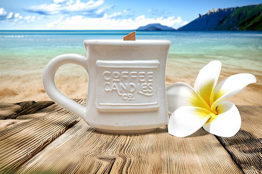 Seaside Plumeria Coffee Mug Candle